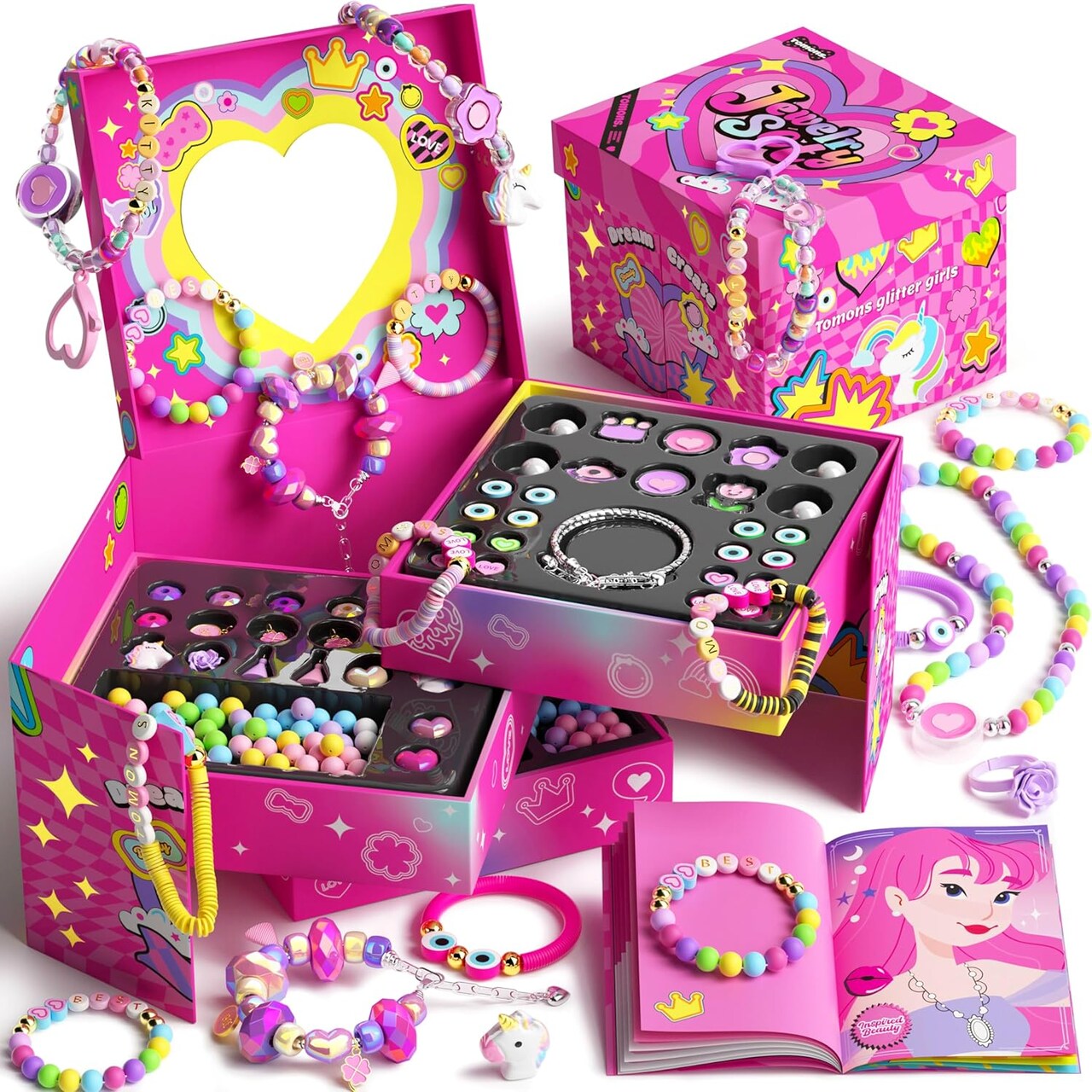 Bracelet Making Kit for Girls Ages 6-12 Year Old, Jewelry Making Kit- Birthday for 6 7 8 10 11 12 Year Old Girl